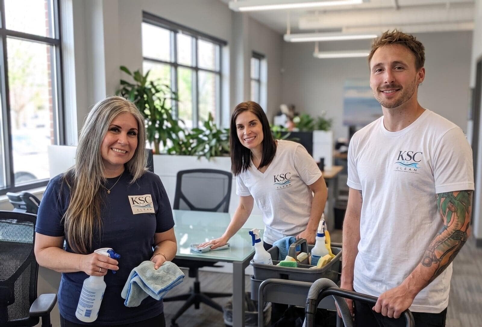 The KSC Clean team on site in an Edmonton office